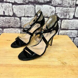 Worthington Black Patent Leather Strappy Heels Size 8